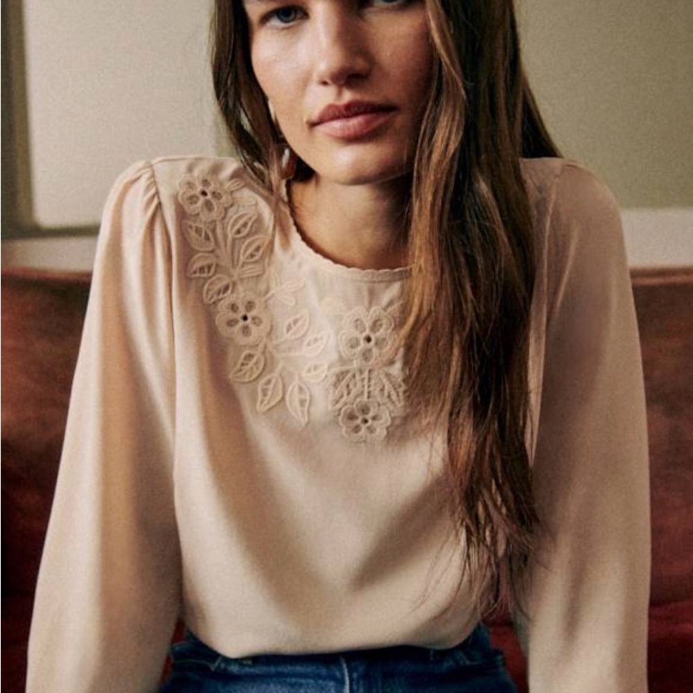 Sezane Carlotine Silk Blouse NWT